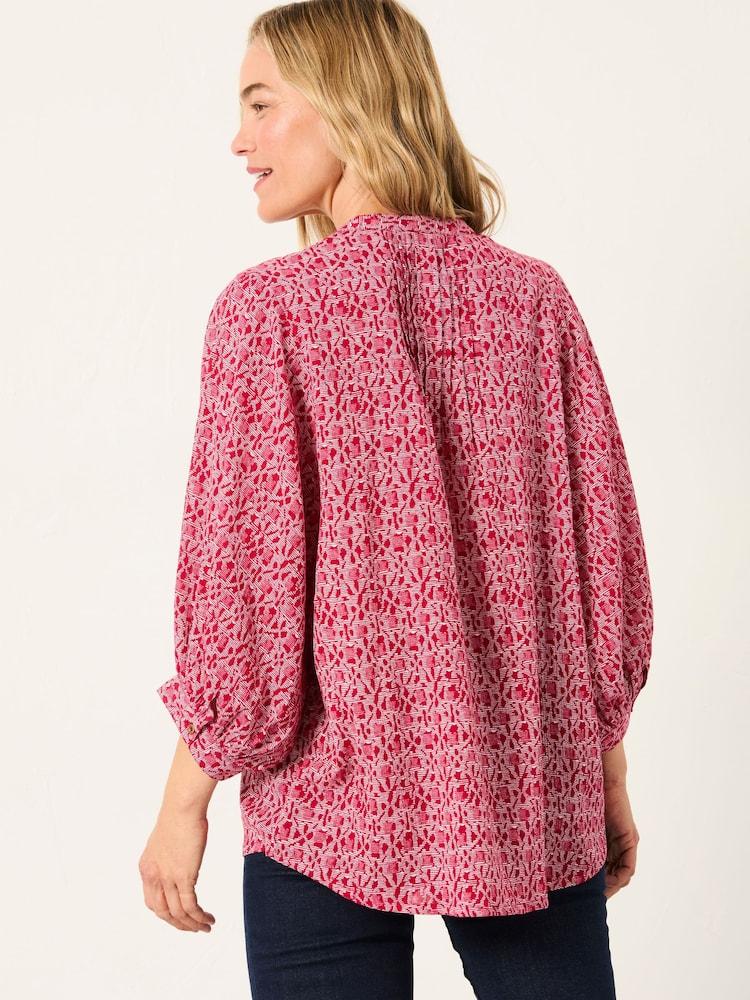 Fat Face Beckett Red Tapestry Geo Blouse