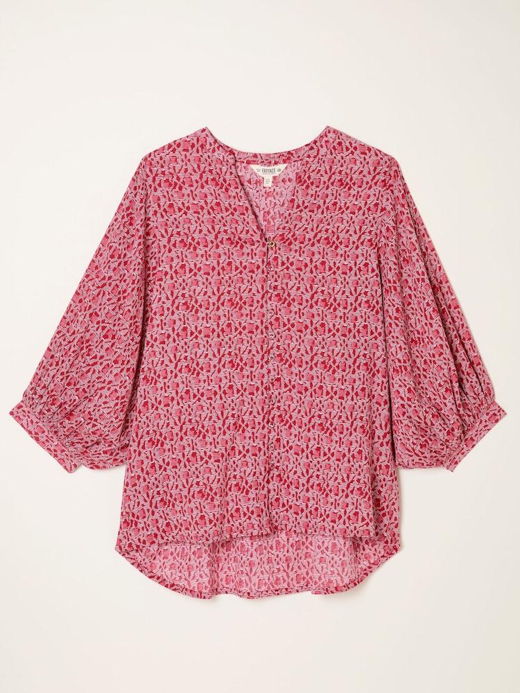 fat face Beckett Red Tapestry Geo Blouse