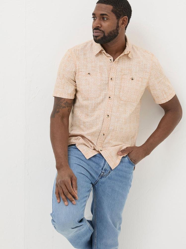 Fat Face Beckley Pink Tile Print Shirt