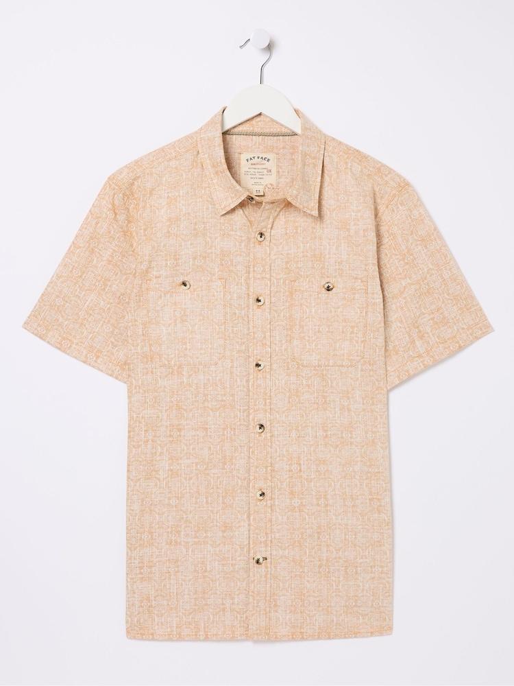 fat face Beckley Pink Tile Print Shirt