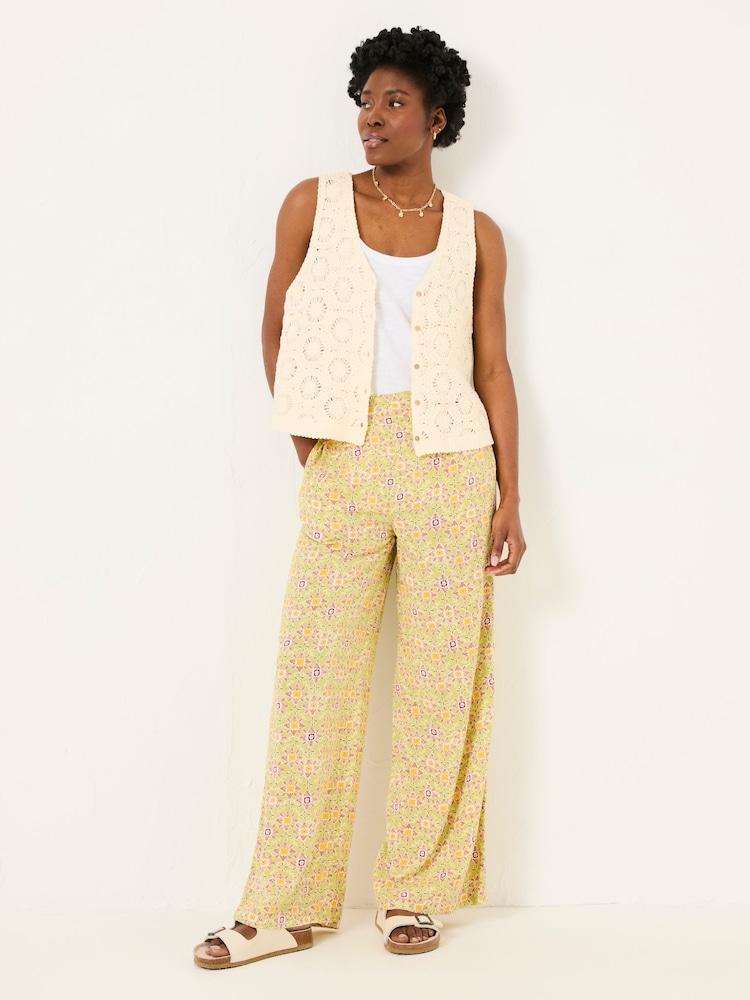 Fat Face Beeble Multi Printed Wide Leg Trousers