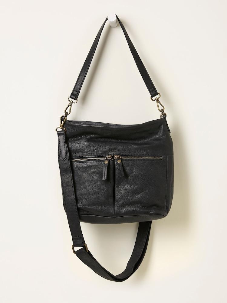 Fat Face Bella Black Zip Detail Bag