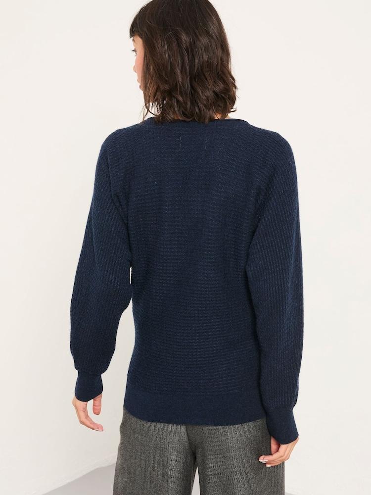Fat Face Bella Dark Navy Batwing Knitted Jumper