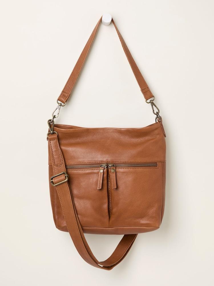 Fat Face Bella Tan Brown Zip Detail Bag