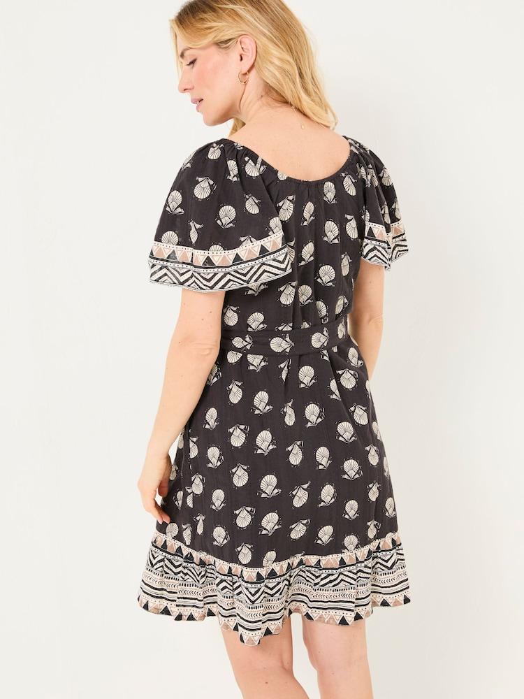Fat Face Benny Black Lino Shells Dress