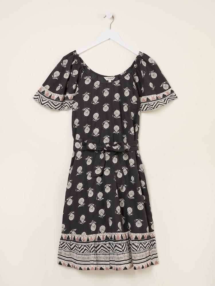 fat face Benny Black Lino Shells Dress