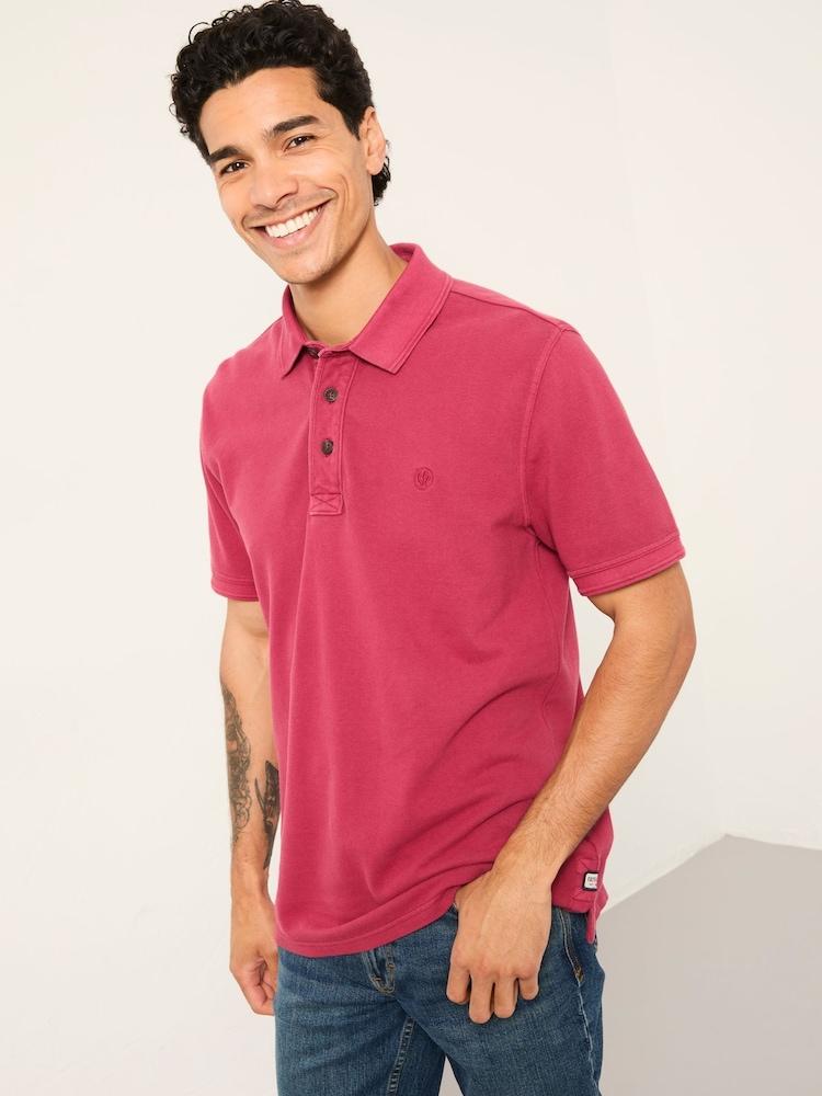 Fat Face Berry Red Short Sleeve Pique Polo