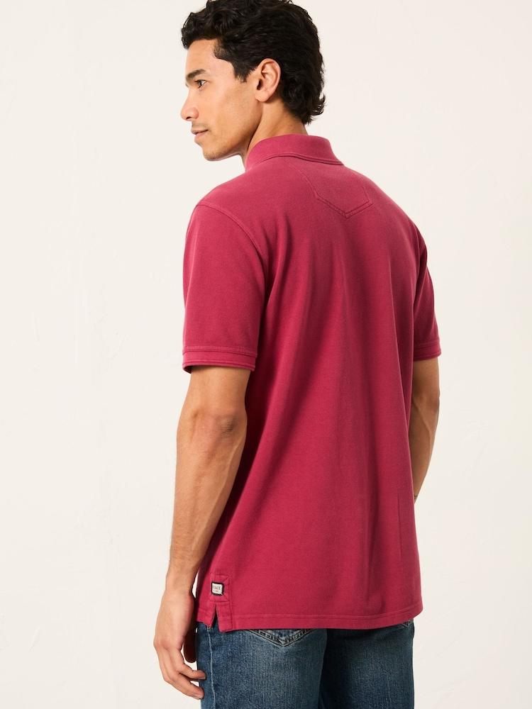 Fat Face Berry Red Short Sleeve Pique Polo