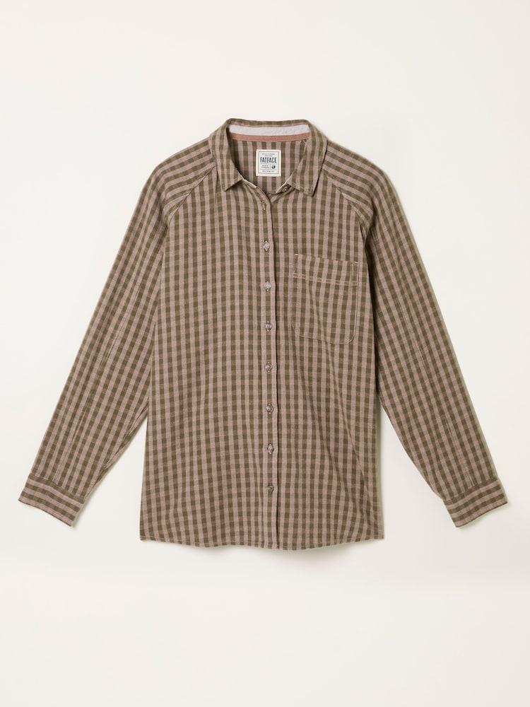 fat face Bessie Dark Natural Gingham Shirt