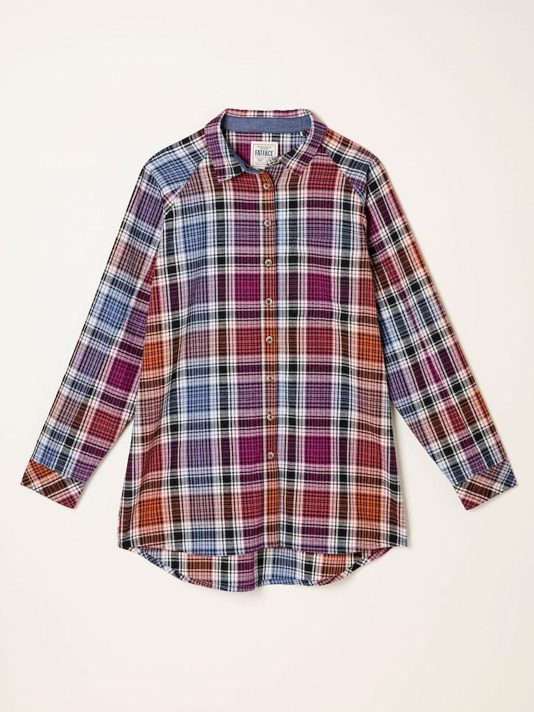 fat face Bessie Plum Purple Check Shirt
