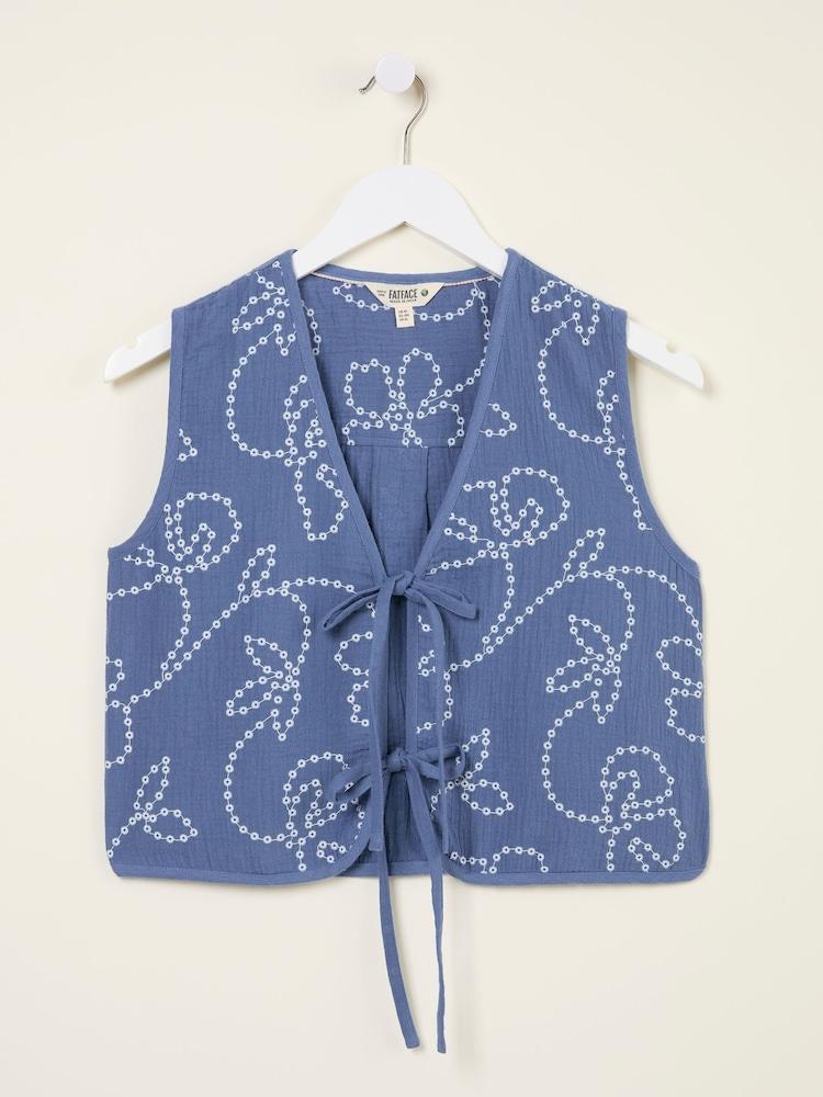 fat face Beth Indigo Blue Printed Waistcoat