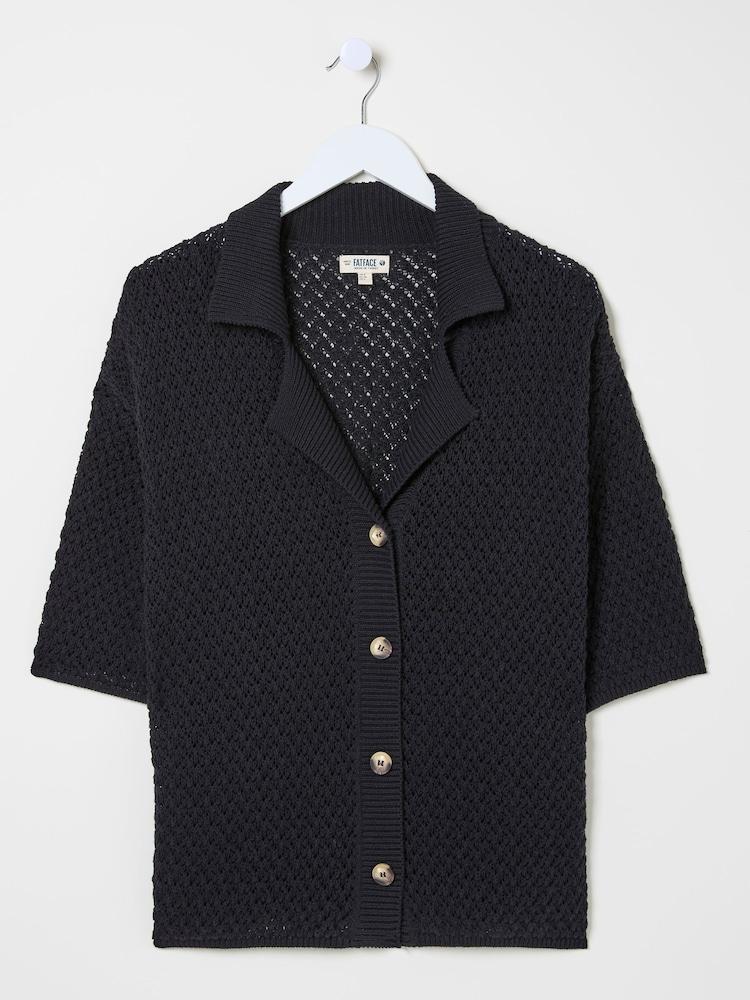 fat face Black 100% Cotton Beachwear Knitted Shirt