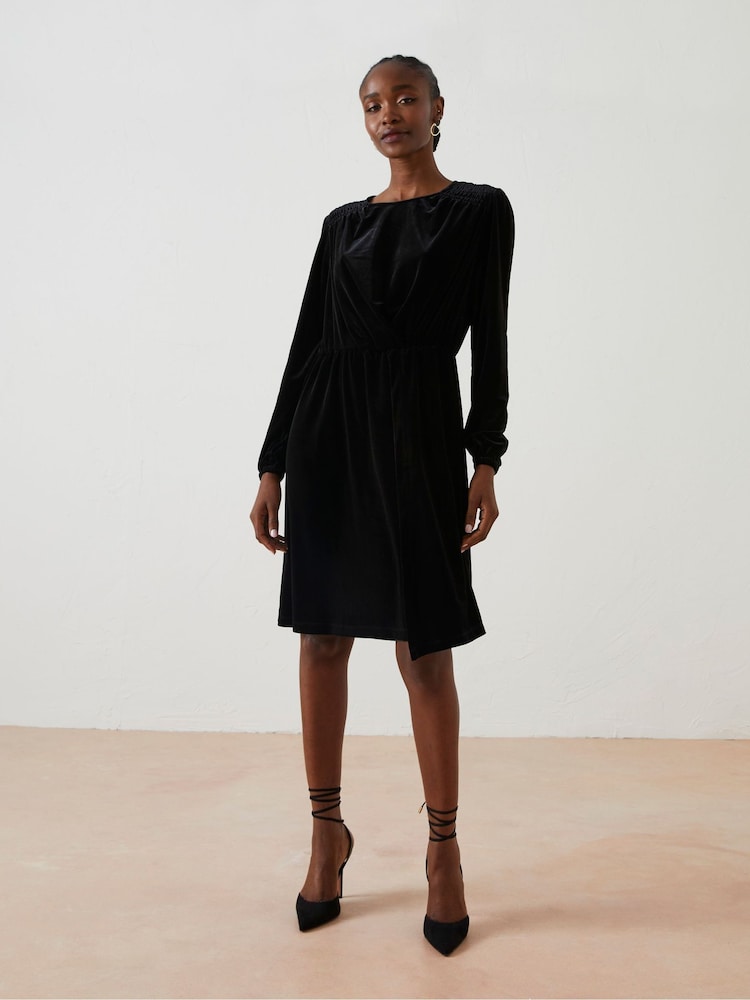 Fat Face Black Annie Velvet Dress