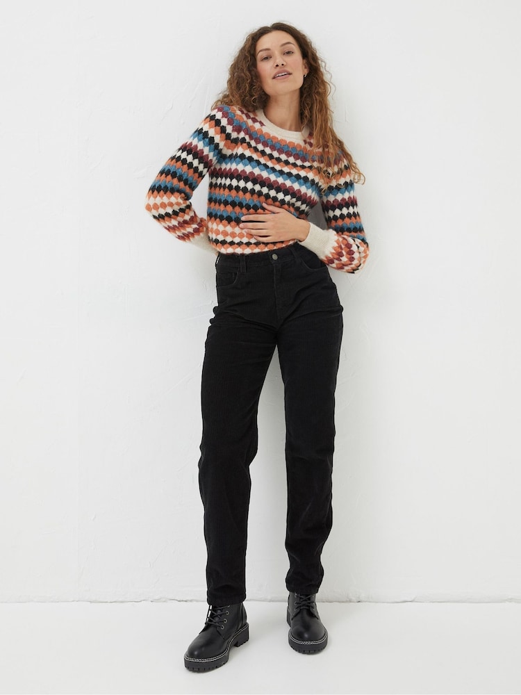 Fat Face Black Arden Boyfriend Cord Trousers