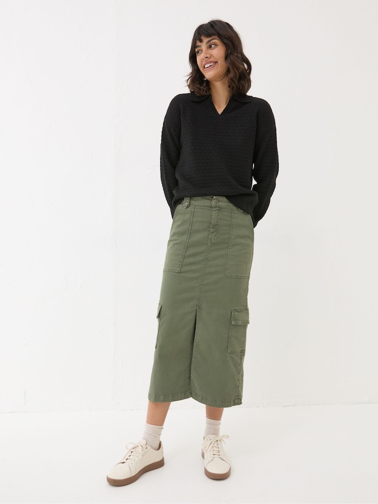Fat Face Black Bea Collar Jumper