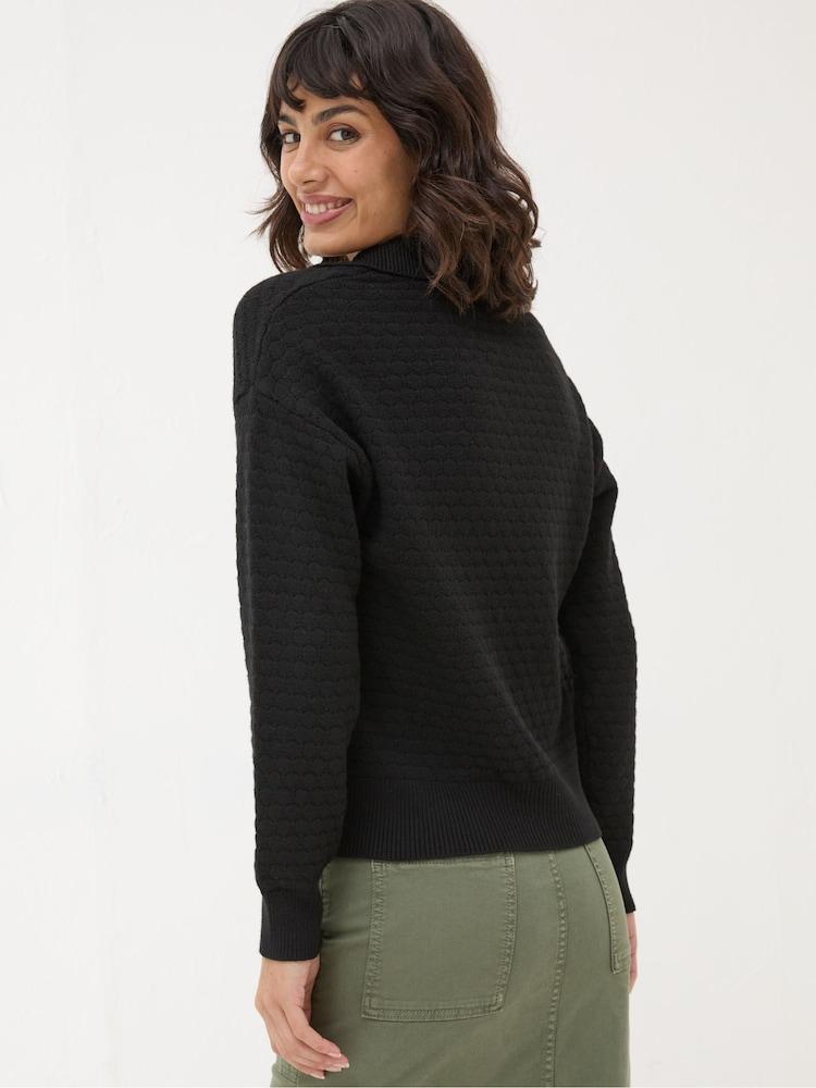 Fat Face Black Bea Collar Jumper