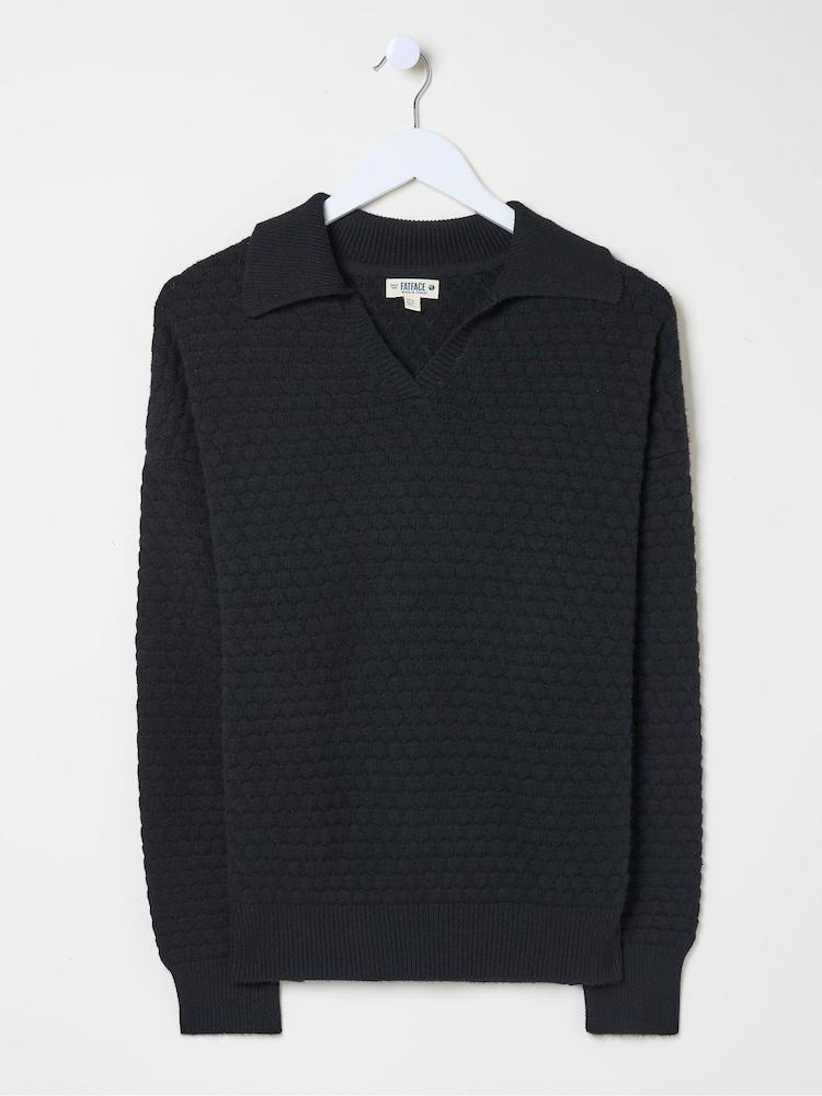 fat face Black Bea Collar Jumper