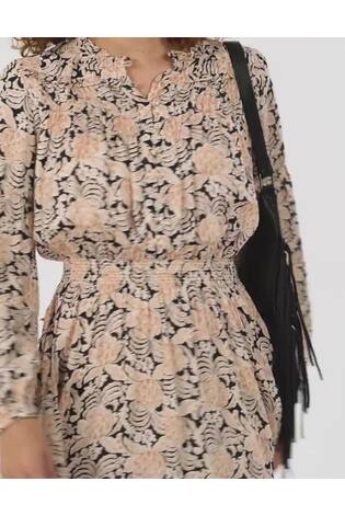 Fat Face Black Beth Damask Floral Maxi Dress