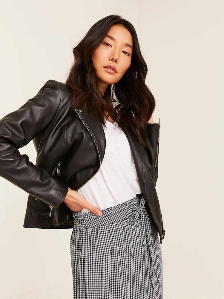 Fat Face Black Biker Bethany Jacket