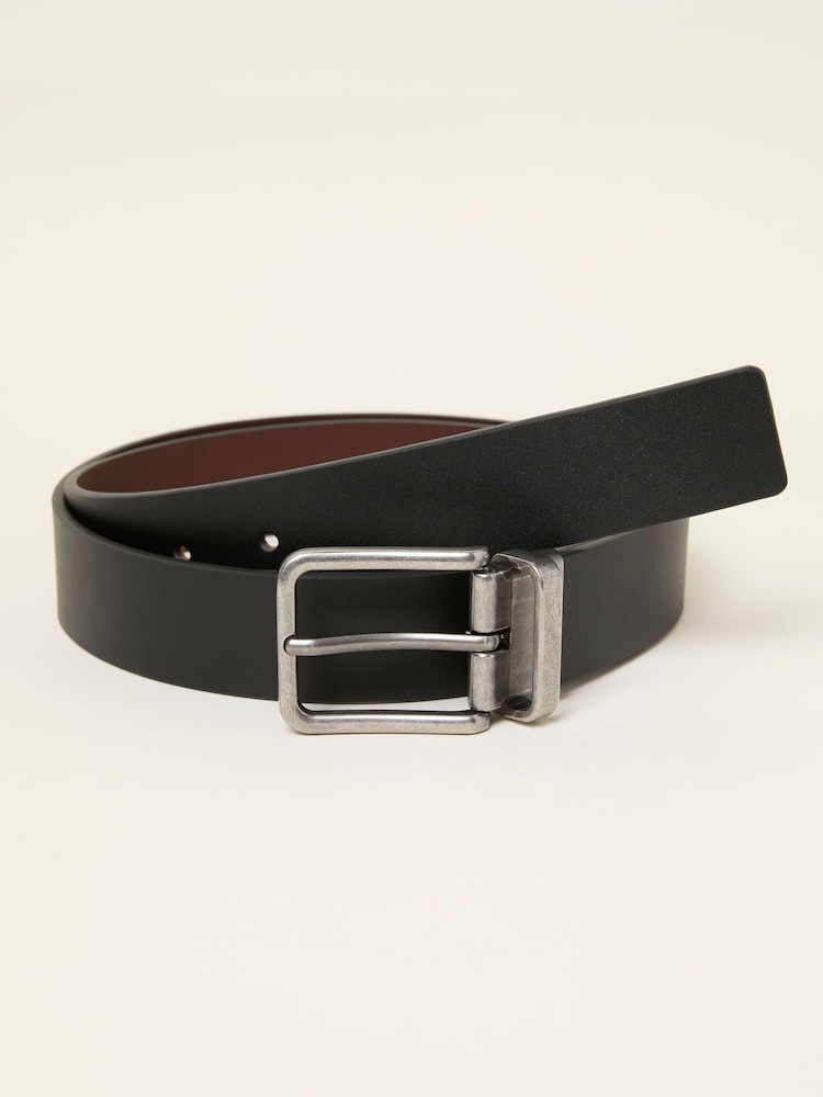 Fat Face Black/Brown Reversible Leather Belt