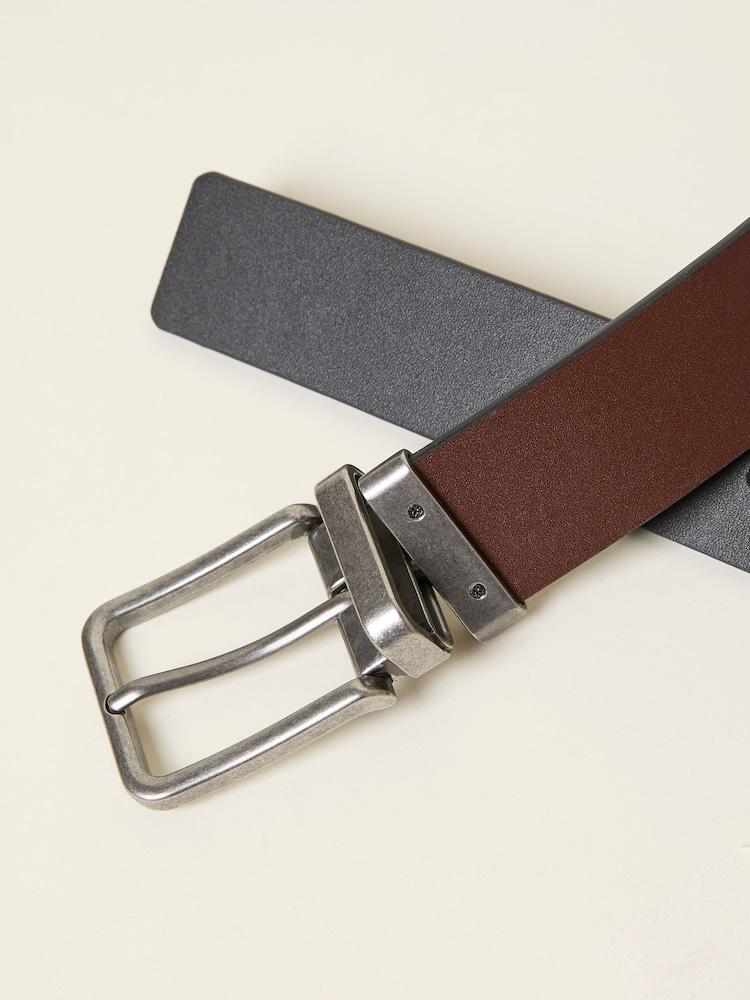 fat face Black/Brown Reversible Leather Belt