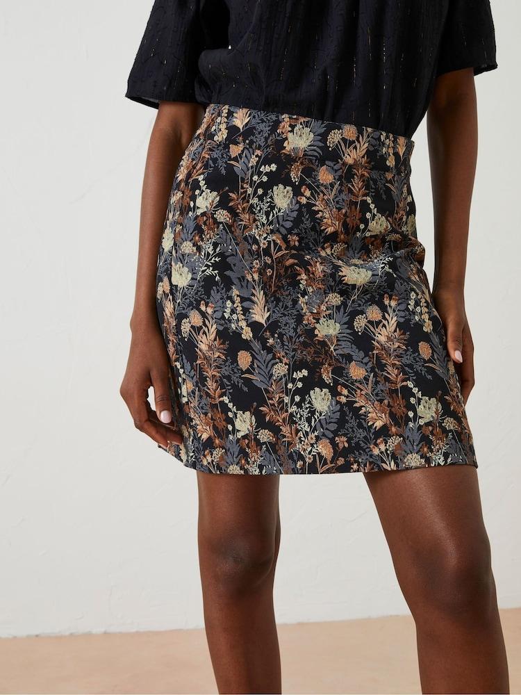 Fat Face Black Cally Jacquard Skirt