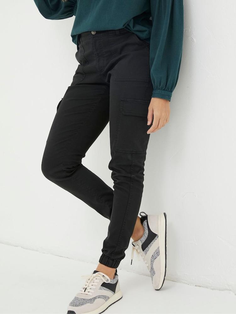 Fat Face Black Cargo Trousers