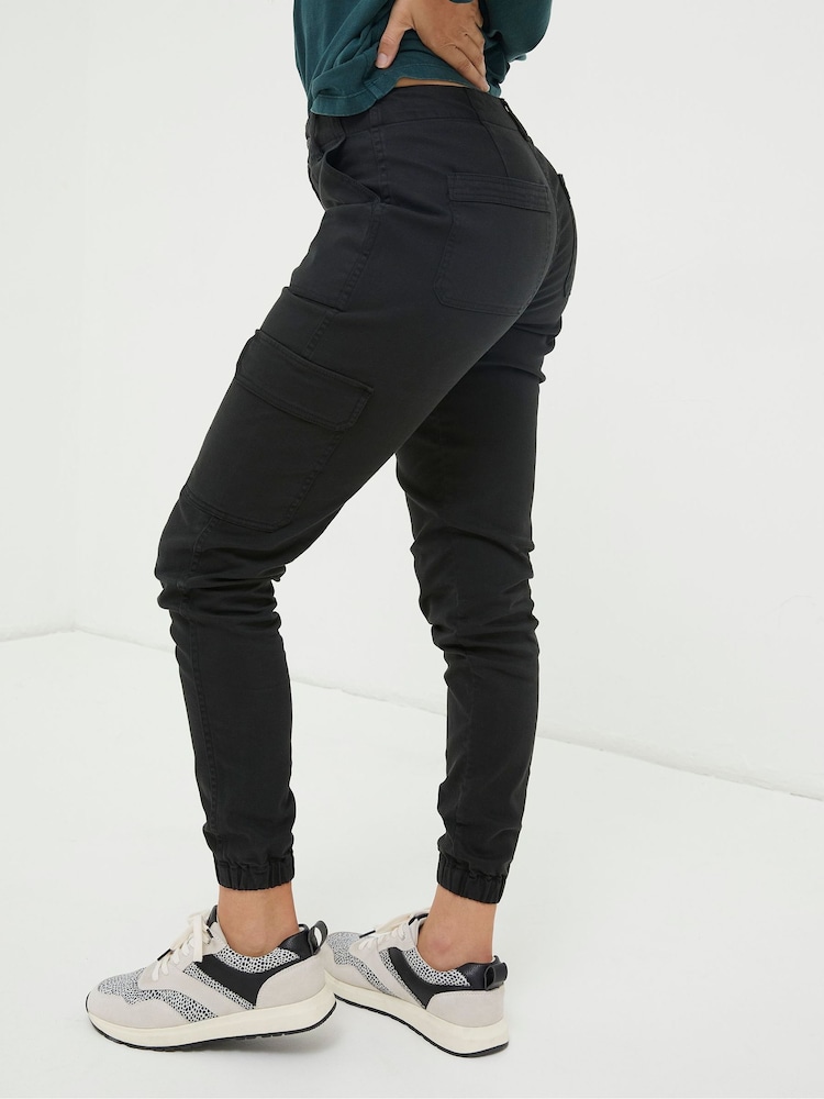 Fat Face Black Cargo Trousers