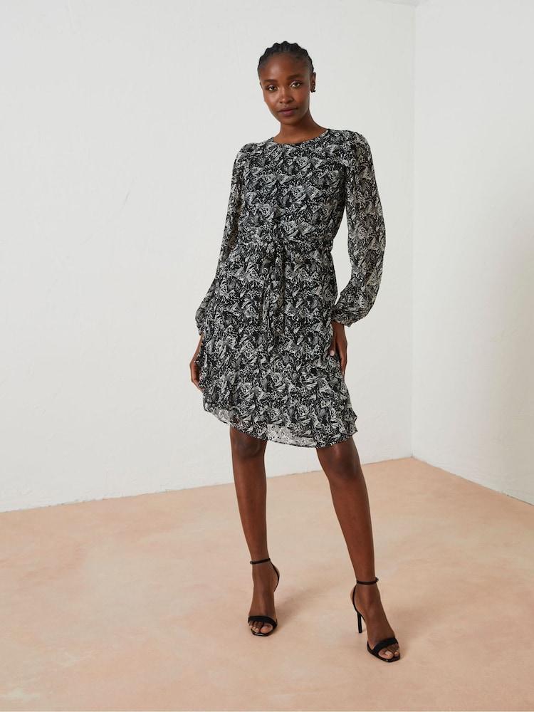 Fat Face Black Charlotte Abstract Butterfly Dress