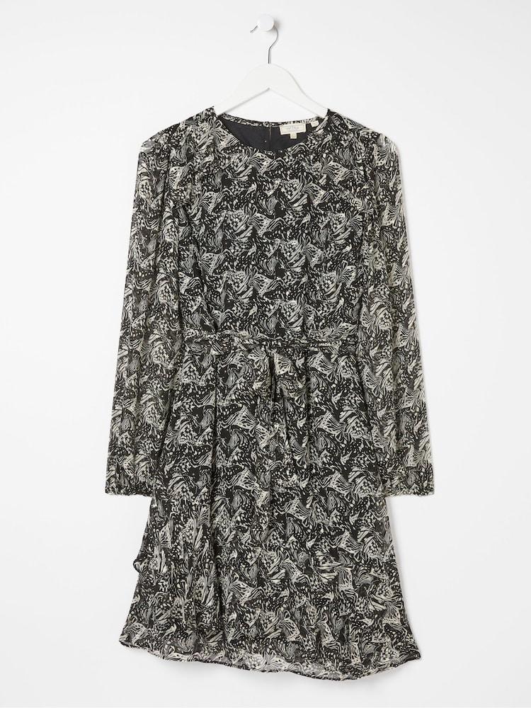 fat face Black Charlotte Abstract Butterfly Dress