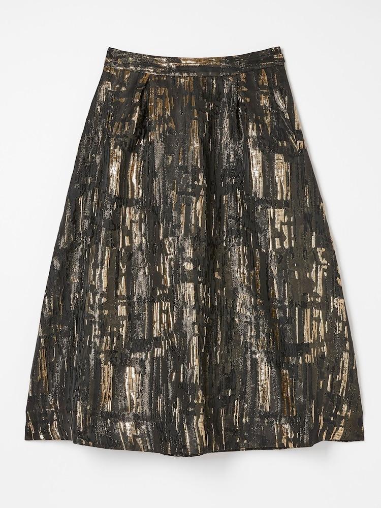 fat face Black Cleo Jacquard Skirt