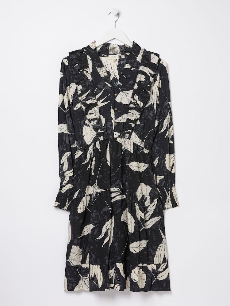 fat face Black Darcey Twilight Leaves Dress