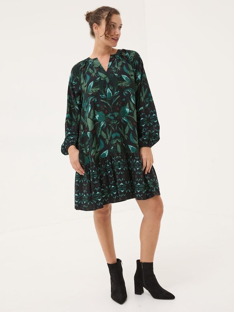 Fat Face Black Dark Skies Amy Mirrored Tunic Dress