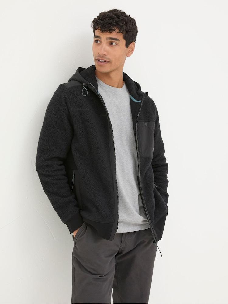 Fat Face Black Dark Skies Dalton Fleece Hoodie