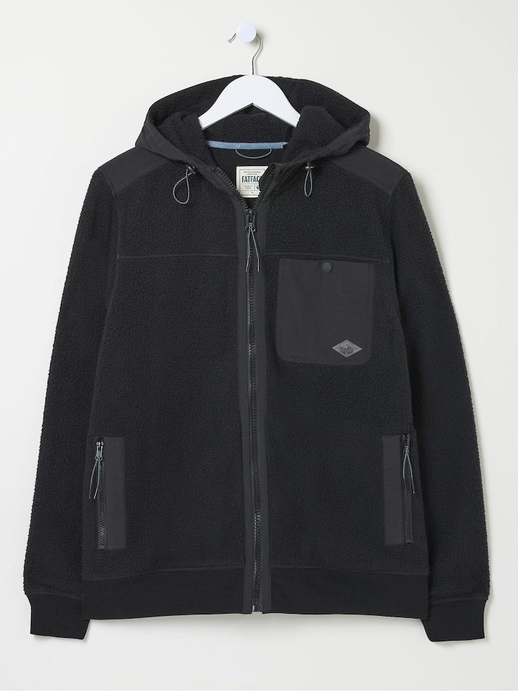 fat face Black Dark Skies Dalton Fleece Hoodie