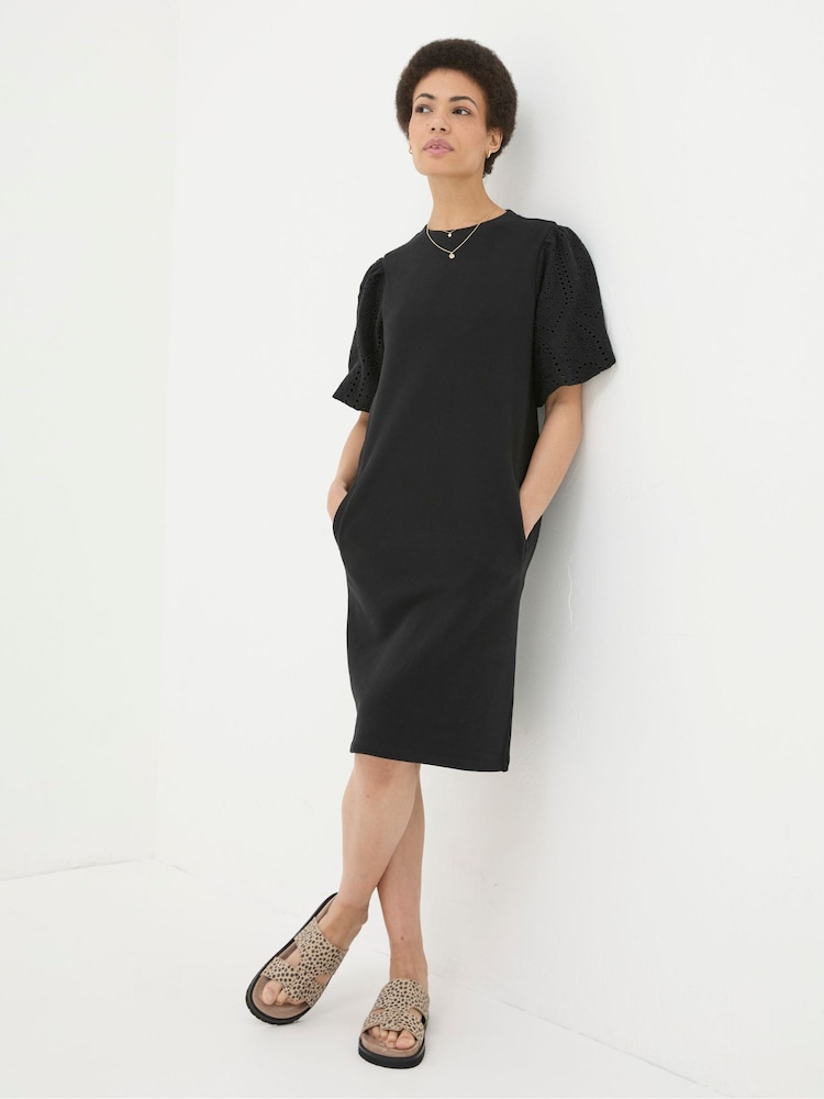 Fat Face Black Enya Jersey Dress