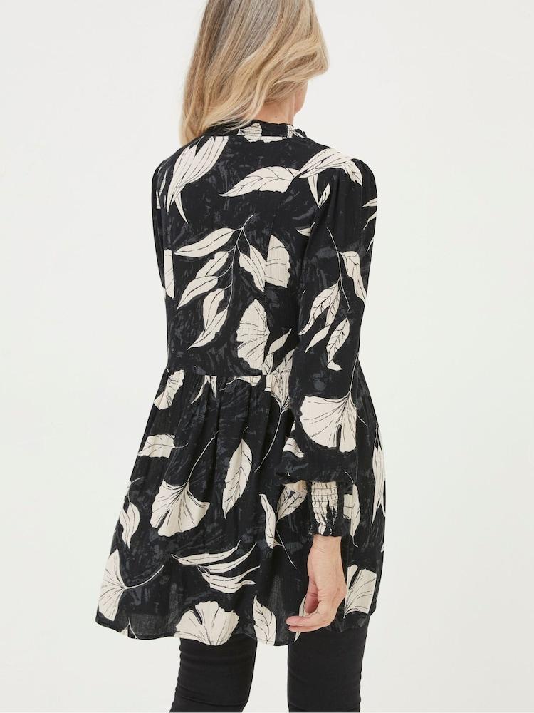 Fat Face Black Gerry Twilight Leaves Tunic Dress