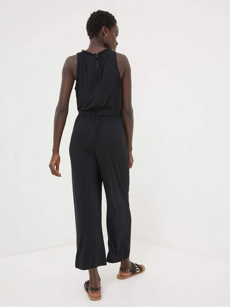 Fat Face Black Haylie Jersey Jumpsuit