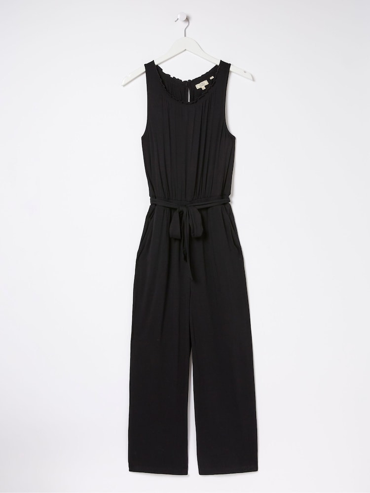 fat face Black Haylie Jersey Jumpsuit