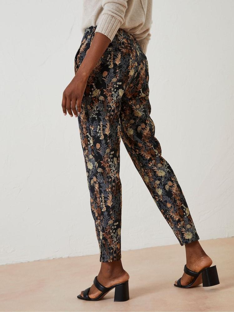 Fat Face Black Isobelle Jacquard Trousers