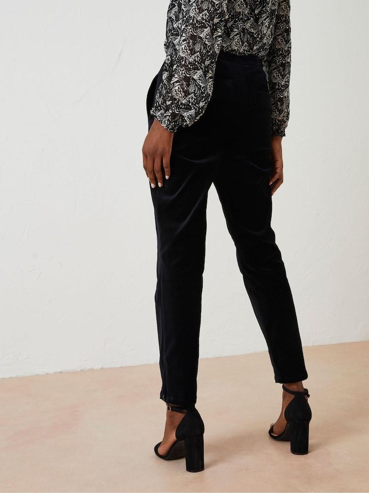 Fat Face Black Isobelle Velvet Trousers