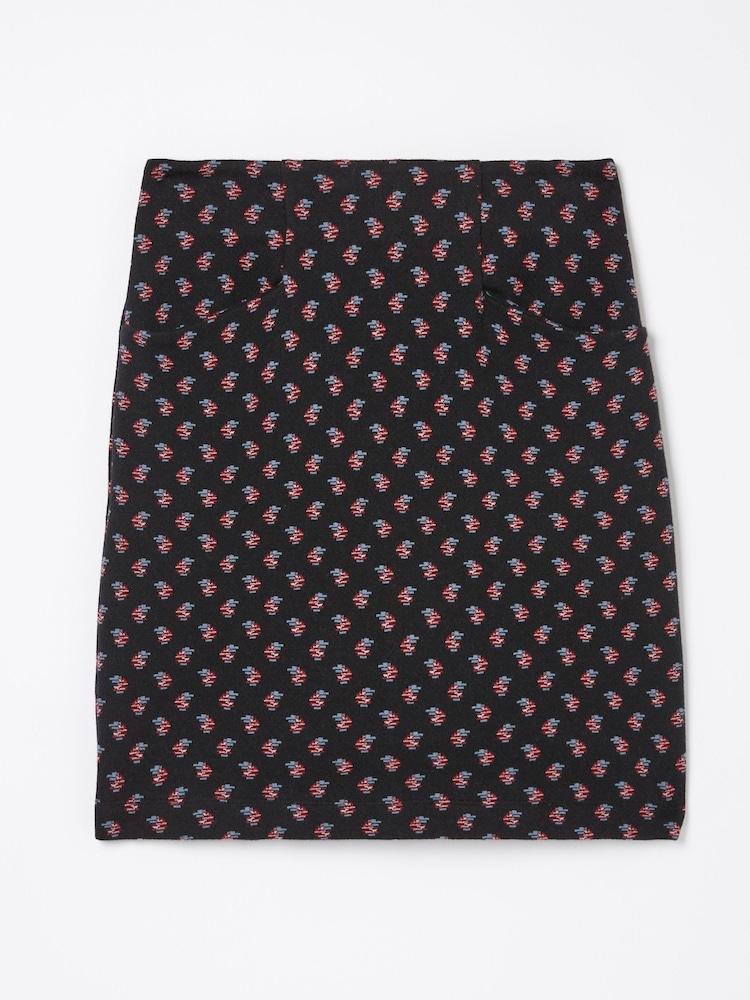fat face Black Jennie Floral Geo Jersey Skirt