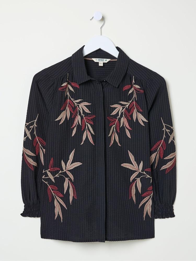 fat face Black Kate Embroidered Shirt