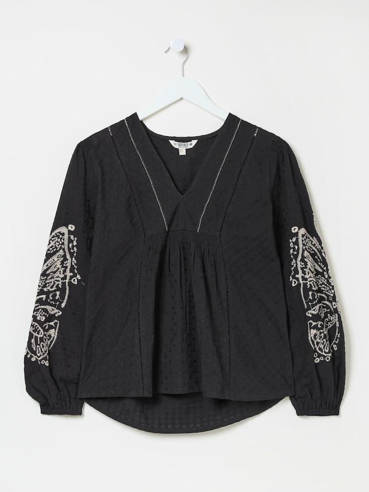 fat face Black Lara Detail Blouse