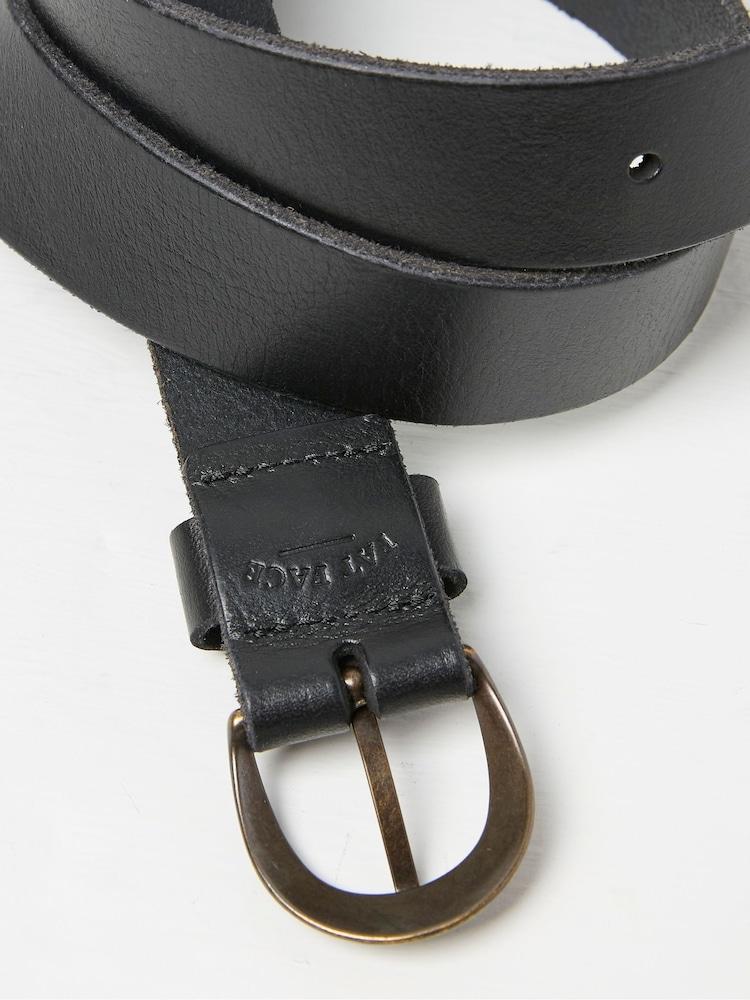 fat face Black Leather Jean Belt