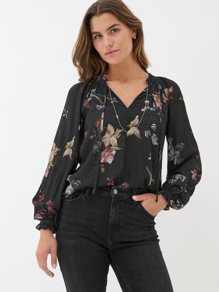 Fat Face Black Lil Moonlit Blouse