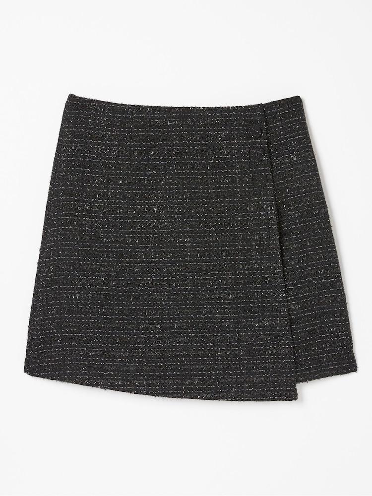 fat face Black Lily Metallic Skirt