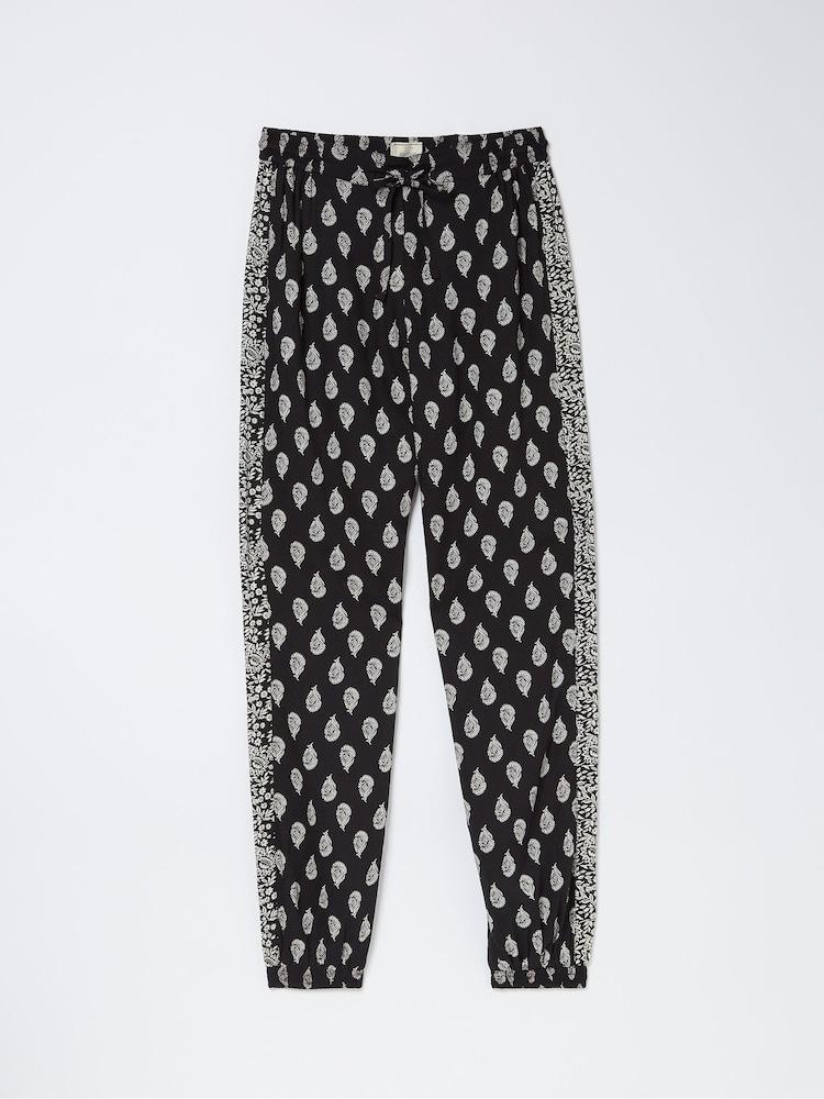 fat face Black Lyme Batik Floral Trousers