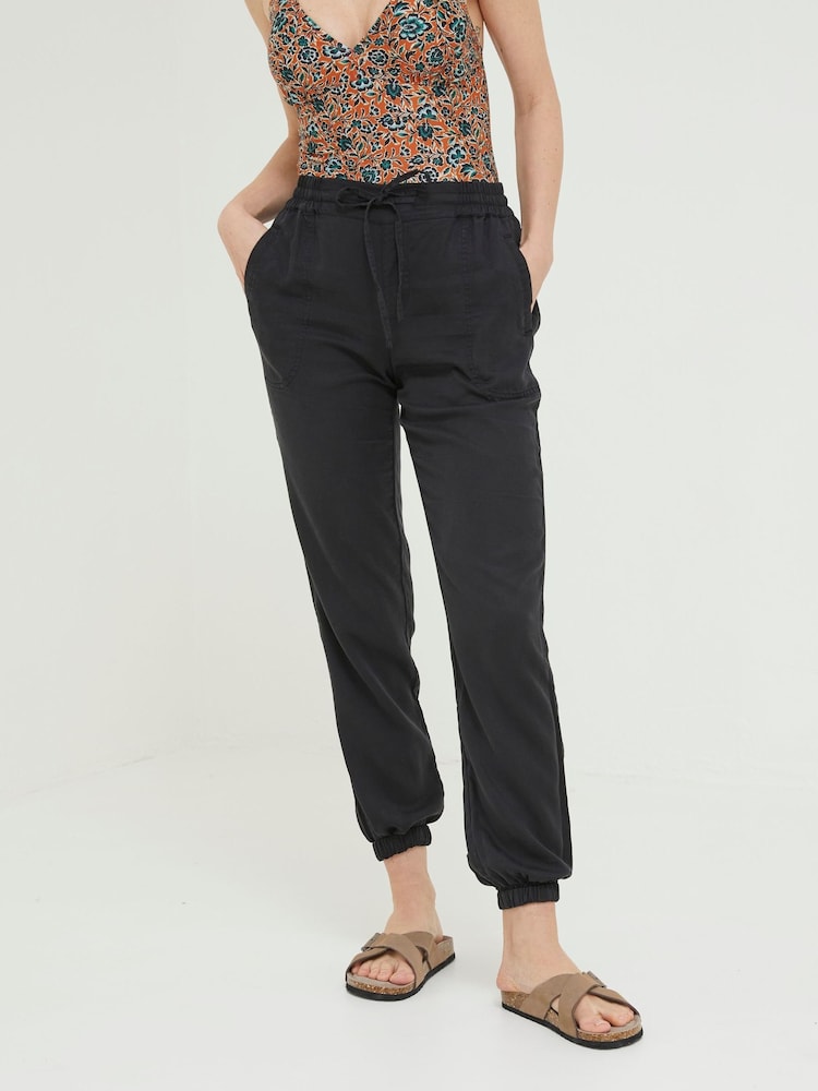 Fat Face Black Lyme Plain Joggers