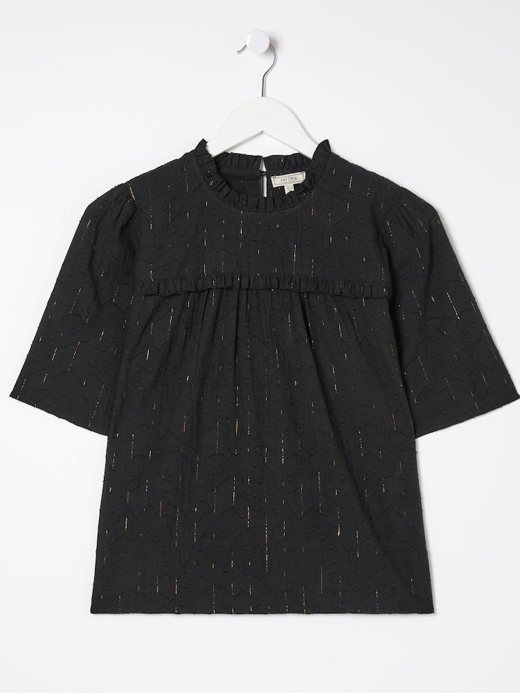 fat face Black Maggie Metallic Blouse